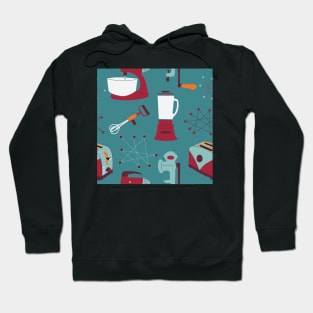 Retro Kitchen - Vintage Kitchen - Blue Pattern Hoodie